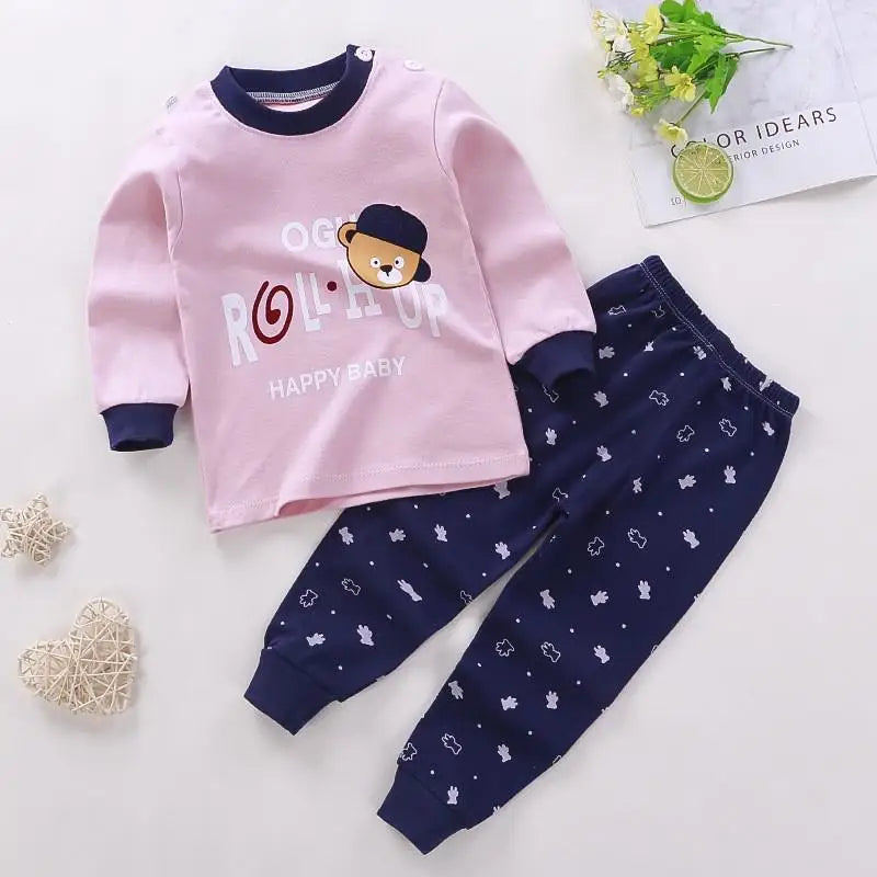 Baby Boys Girls Clothes Set Winter Cotton Baby Clothing Set Baby Pajamas Unisex Kids Autumn Long Sleeve T-shirt And Pants Suit