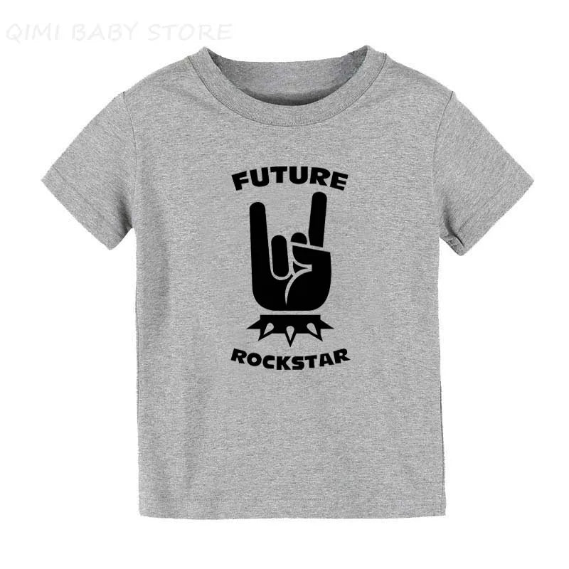 Born To Rock Kids T-Shirt Boys Girls Unisex Baby Clothes Cool Fashion Style Tops Children Summer Short Sleeve Graphic Tee Shirt