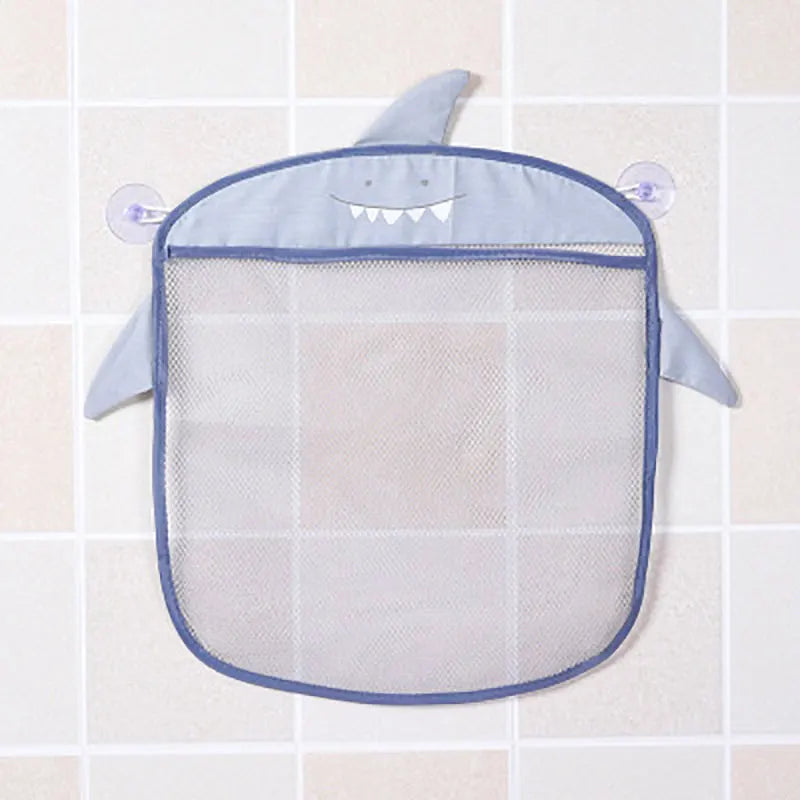 Silicone world Bathroom Sundries storage hanging bag Mesh Bag basket for Kids Bath Toys Bag Cartoon Waterproof Cloth hanging bag