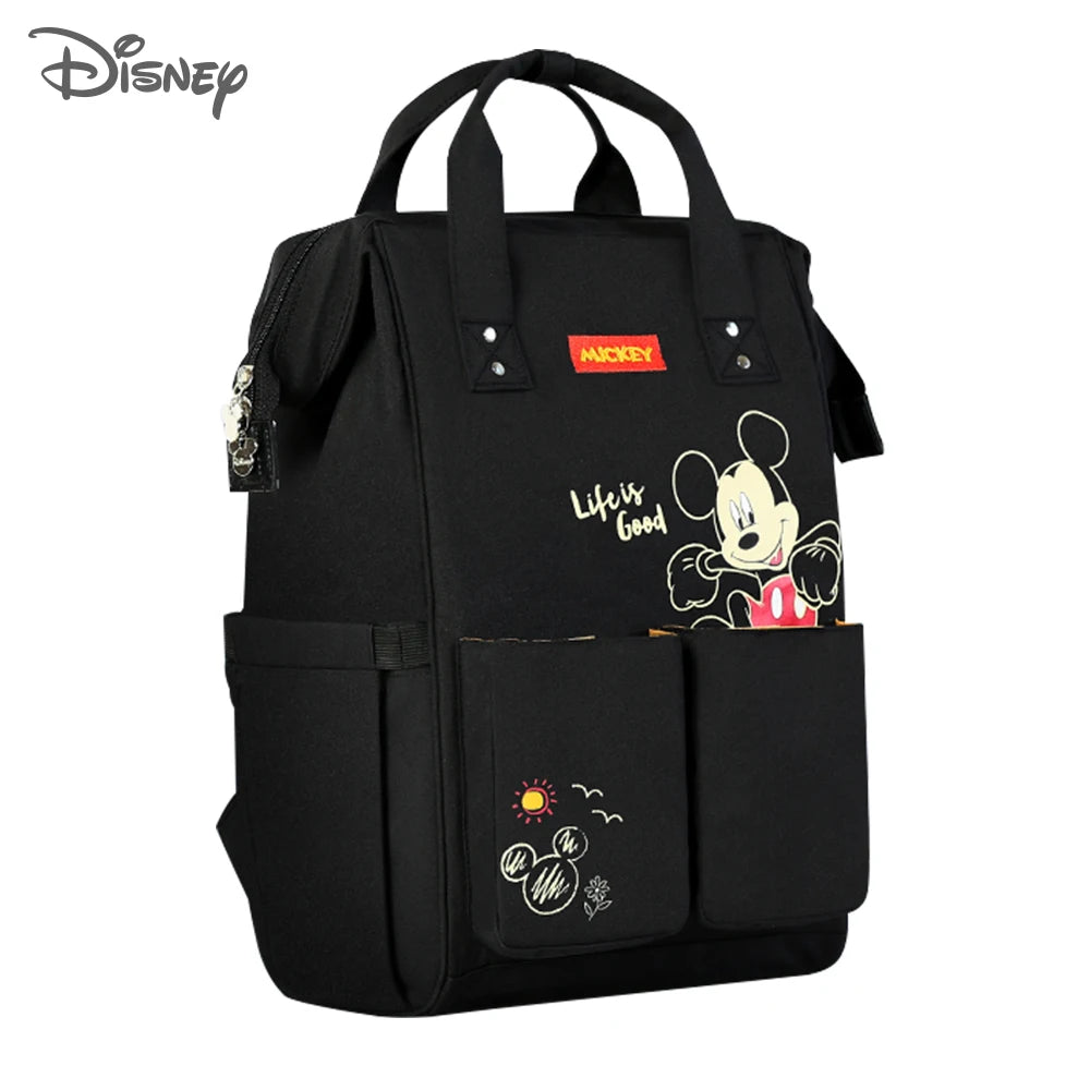 Disney Baby Diaper Backpack USB Bottle Insulation Heating Mummy Nappy Changing Bags For Baby Care Mom Stroller Oxford Handbags