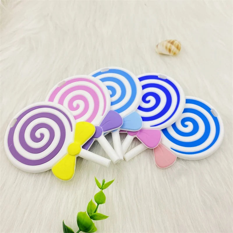 1pcs BPA Free Silicone Candy Lollipop Teether DIY newborn Toddler Baby Pacifier Chewing Sensory Toy