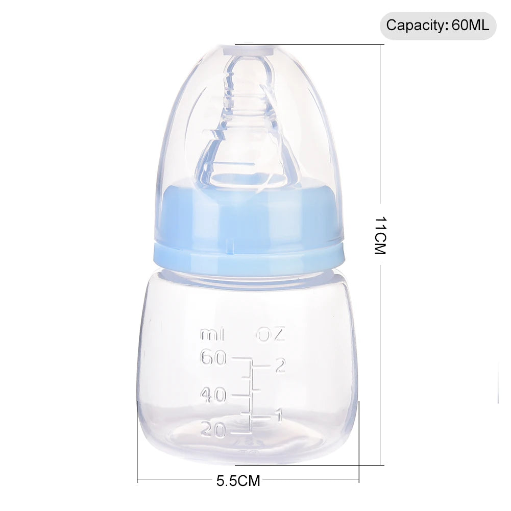 60ML Baby Newborn Mini Portable Feeding Nursing Bottle BPA Free Safe Infant Nursing Nipple Care Feeder Fruit Juice Milk Bottles