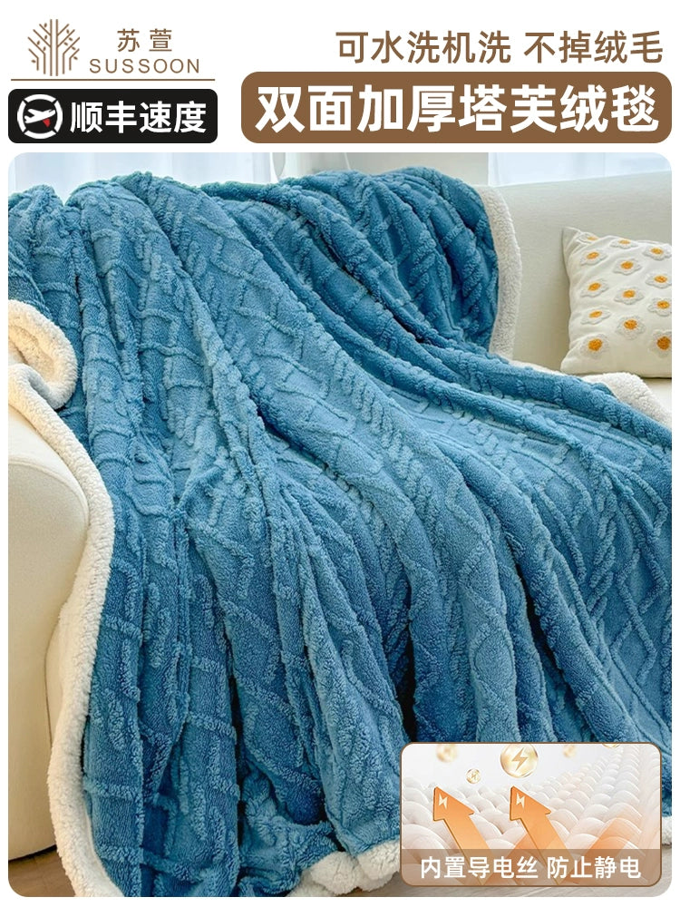 Winter Taffon Thickened Air Conditioning Bed Blanket