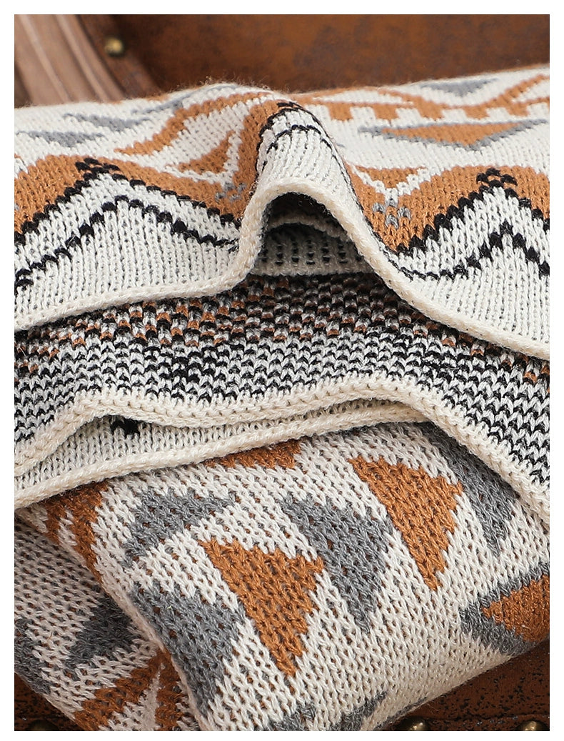 Navajo Knitting Bohemia Baby Air Conditioning Blanket