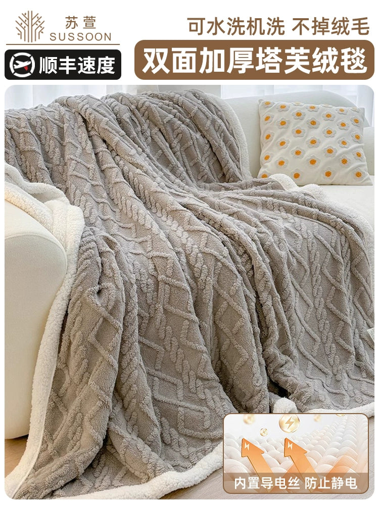 Winter Taffon Thickened Air Conditioning Bed Blanket