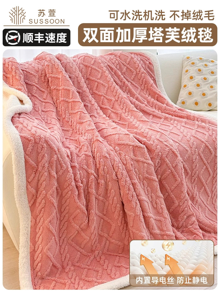 Winter Taffon Thickened Air Conditioning Bed Blanket