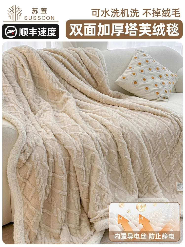 Winter Taffon Thickened Air Conditioning Bed Blanket