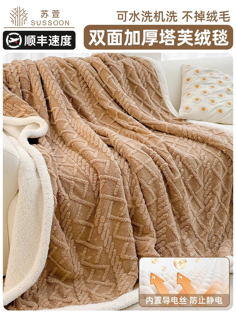 Winter Taffon Thickened Air Conditioning Bed Blanket