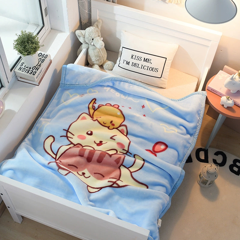 Small Quilt Double-Layer Autumn and Winter Coral Fleece Babies' Woolen Blanket