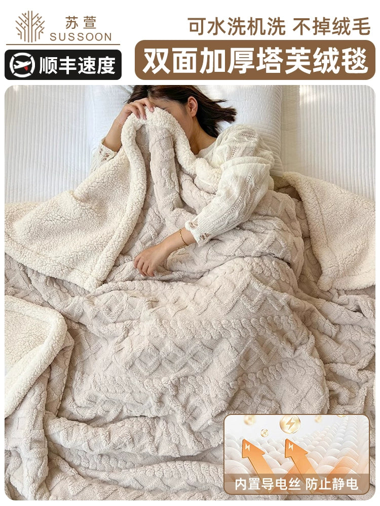 Winter Taffon Thickened Air Conditioning Bed Blanket