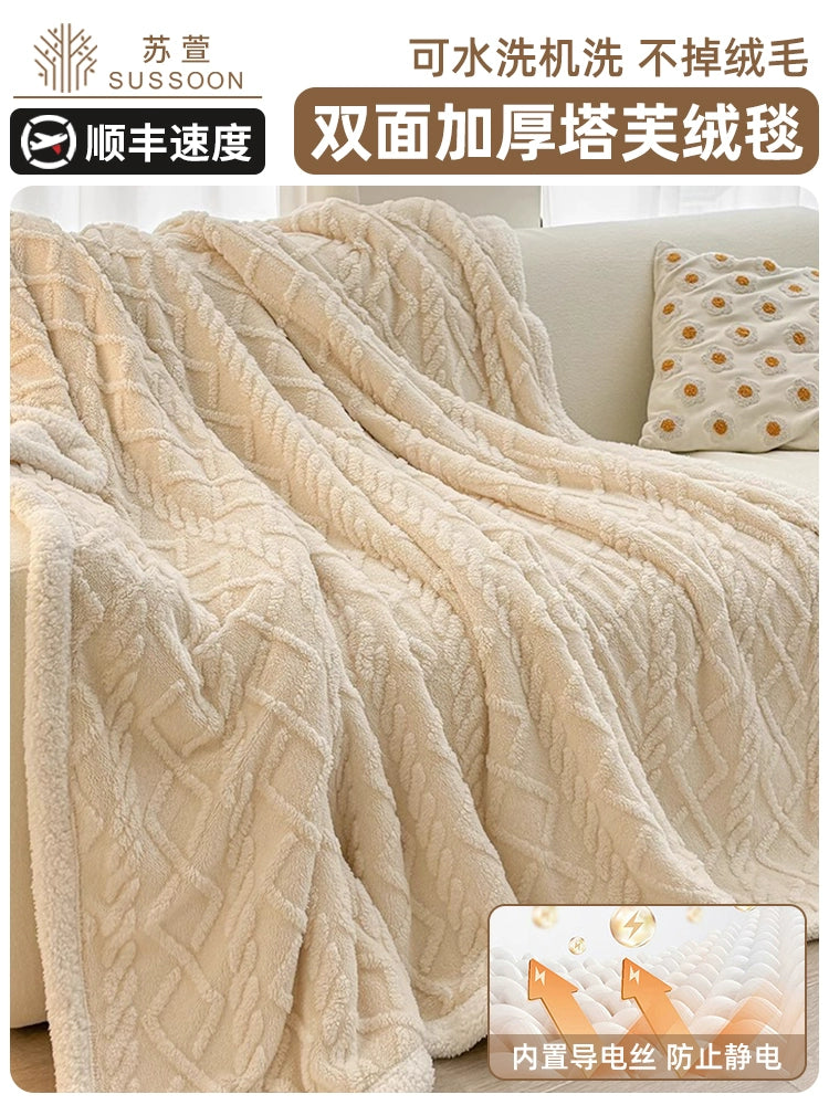 Winter Taffon Thickened Air Conditioning Bed Blanket