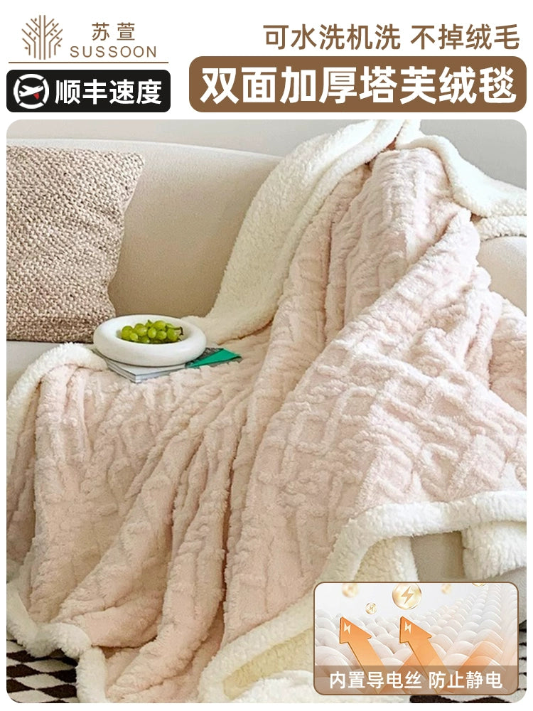 Winter Taffon Thickened Air Conditioning Bed Blanket