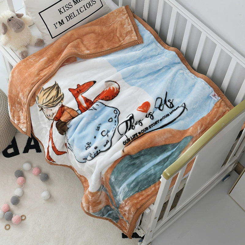 Small Quilt Double-Layer Autumn and Winter Coral Fleece Babies' Woolen Blanket