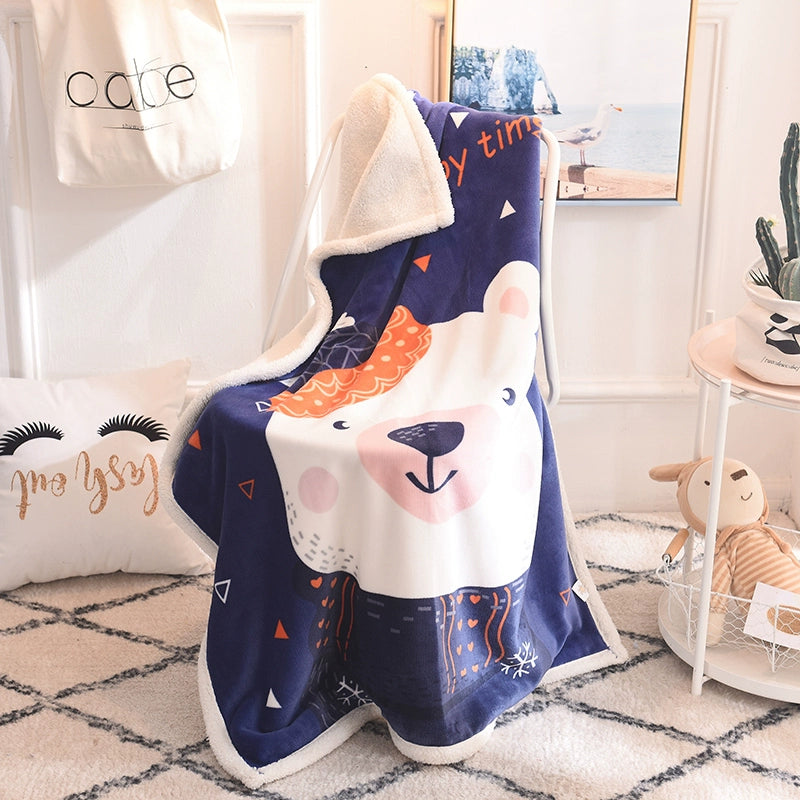 Cashmere Double Layer Thickened Kindergarten Primary School Student Blanket