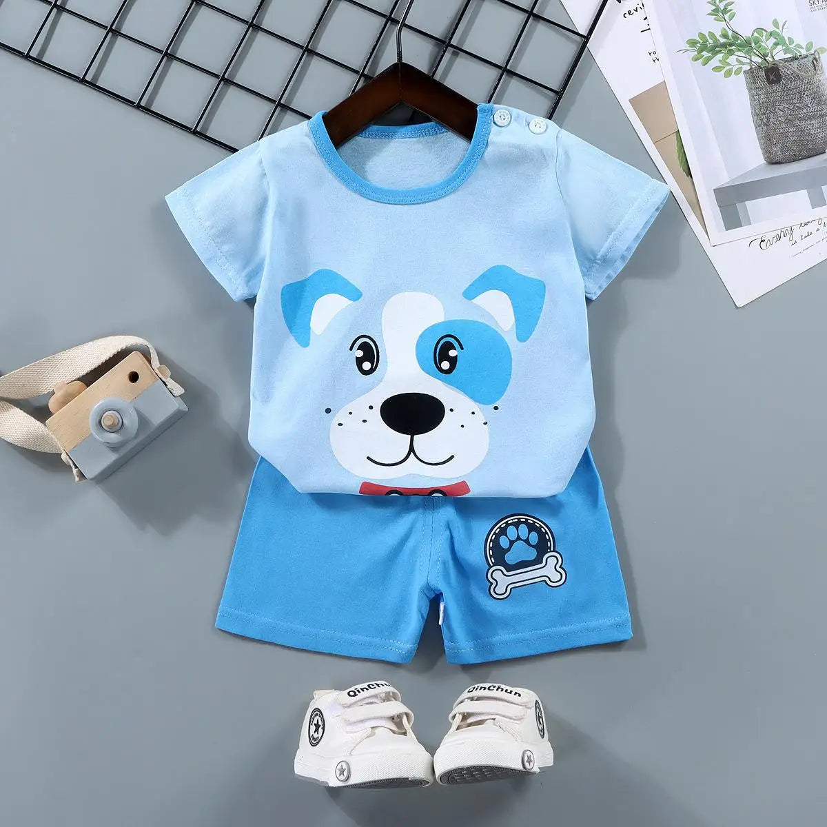 Baby Sets Children Set Girls Boy Shorts Clothes Cartoon Print Outfits For Kids Child Toddler T-shirt +pants Boys Clothes New