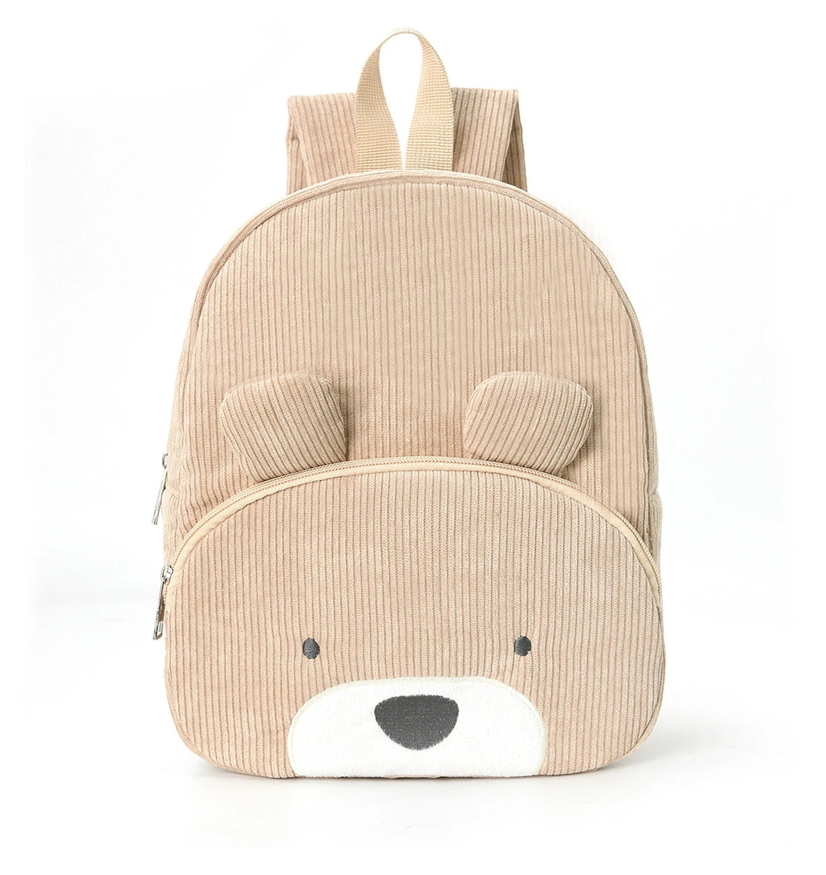 Customized Name Toddler Backpack Cartoon Bear Corduroy Large Capacity Backpack Embroidered Name Backpack Plush Bag