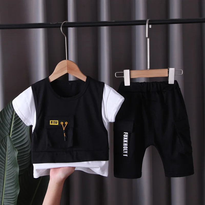 New Summer Baby Girl Clothes Infant Boys Clothing Children Casual T-Shirt Shorts 2Pcs/Set Toddler Sports Costume Kids Tracksuits