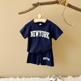 2024 New Summer Baby Boys Clothes Casual Letter Printed Short Sleeved T-shirt+shorts Girls Sports Set 2Pcs Infant Outfit Set