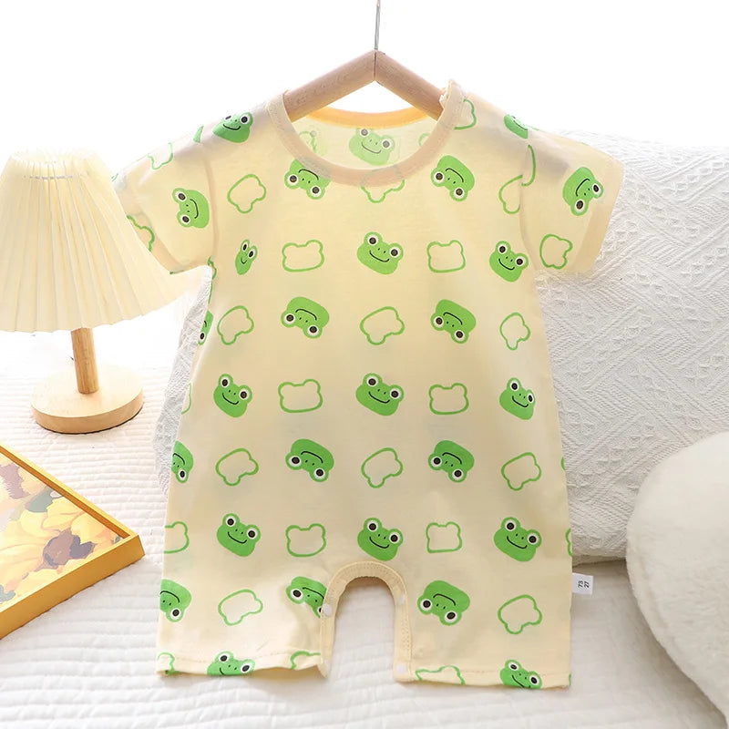 2024 Infant Toddler Crawling Clothes Cotton Summer Boys Girls Thin Male Baby Female Short-sleeved Romper suit Children's Onesie