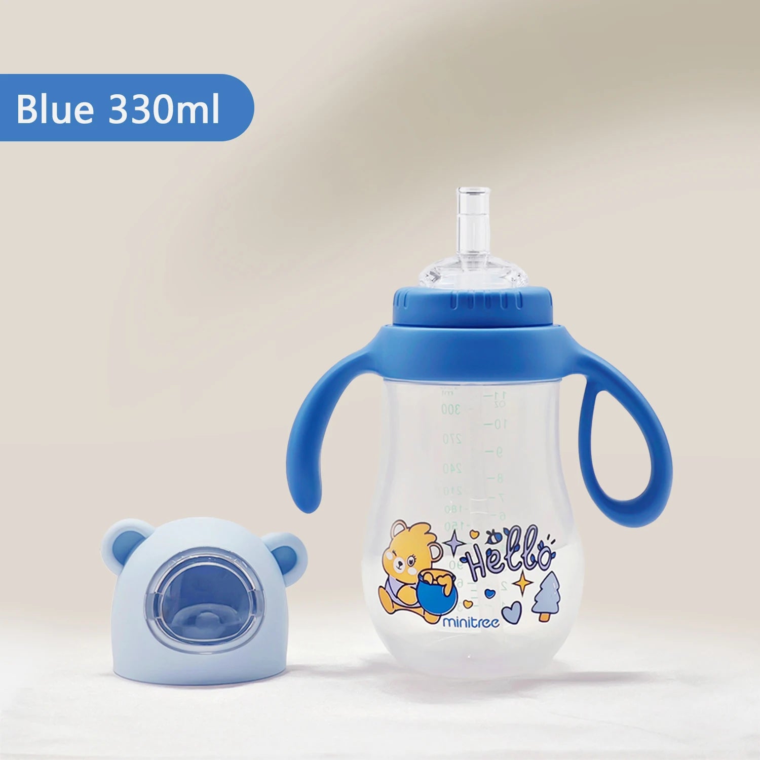 330ml large-capacity children's straw cup, water cup, baby learning cup, portable cartoon shape, beverage cup