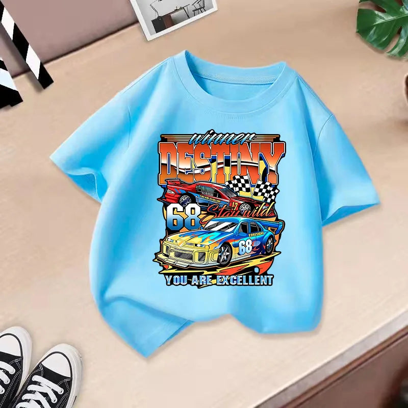 Boys and Girls Short-sleeved T-shirt Summer Wear 2024 New Children's Thin Summer Tops Boys Casual Style Half-sleeved 100-160