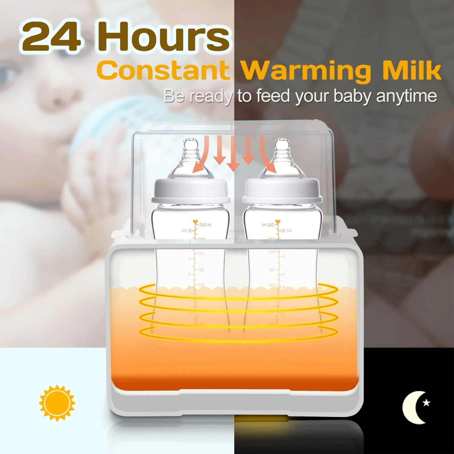 SEJOY Bottle Warmer, 6 in 1,breastmilk and Formula Milk Warmer, Baby Food Heating, Baby Water Warmer, Breast Feeding Essentials