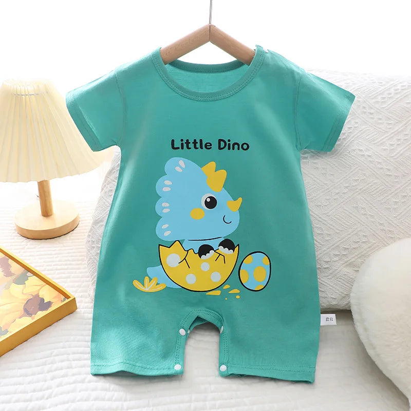 2024 Infant Toddler Crawling Clothes Cotton Summer Boys Girls Thin Male Baby Female Short-sleeved Romper suit Children's Onesie