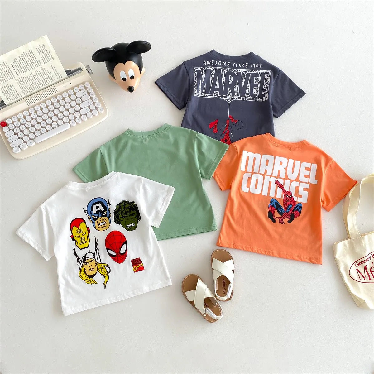 Hot Selling Cartoon Baby Boy And Girl T-shirts In 2024 Summer Round Neck Loose Short Sleeves Spider Man Printed Fashion Top