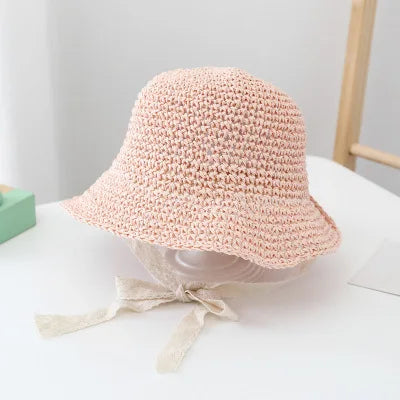 Children's Summer Hat Sunshade Lace Straw Baby Girl Cap Girls Baby Sunscreen Beach Hat Beach Children Panama Hat Princess