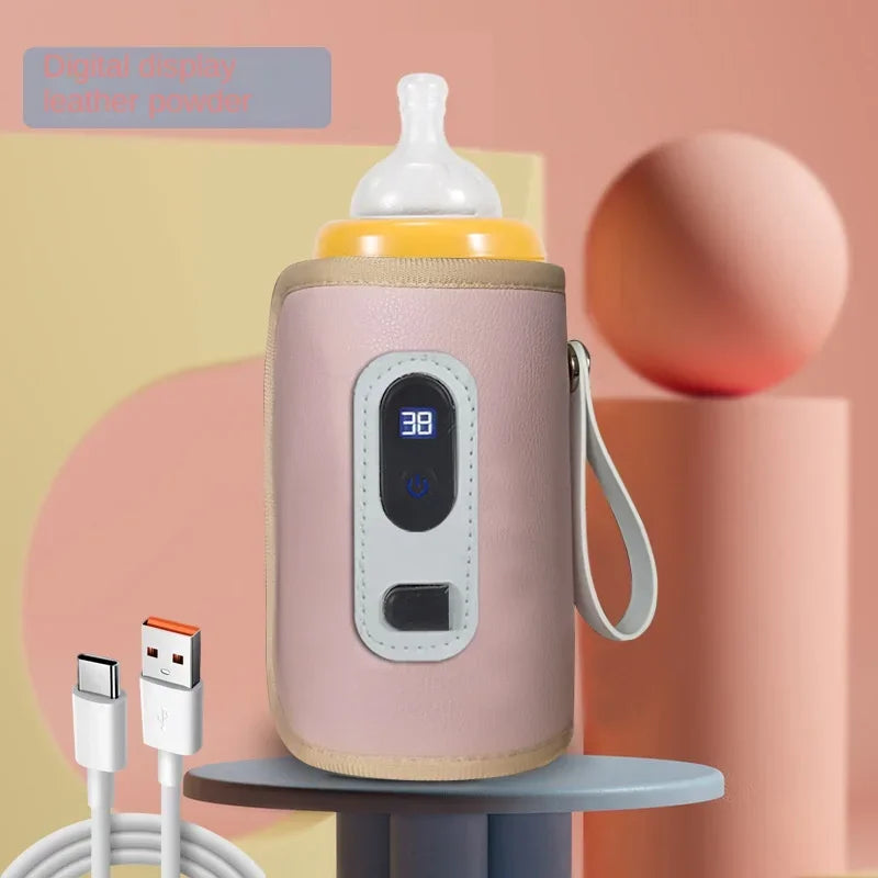 Portable Baby Milk Warmer Guardian Travel Digital Display Nursing Bottle USB Baby Bottle Hot Bag Universal Heater