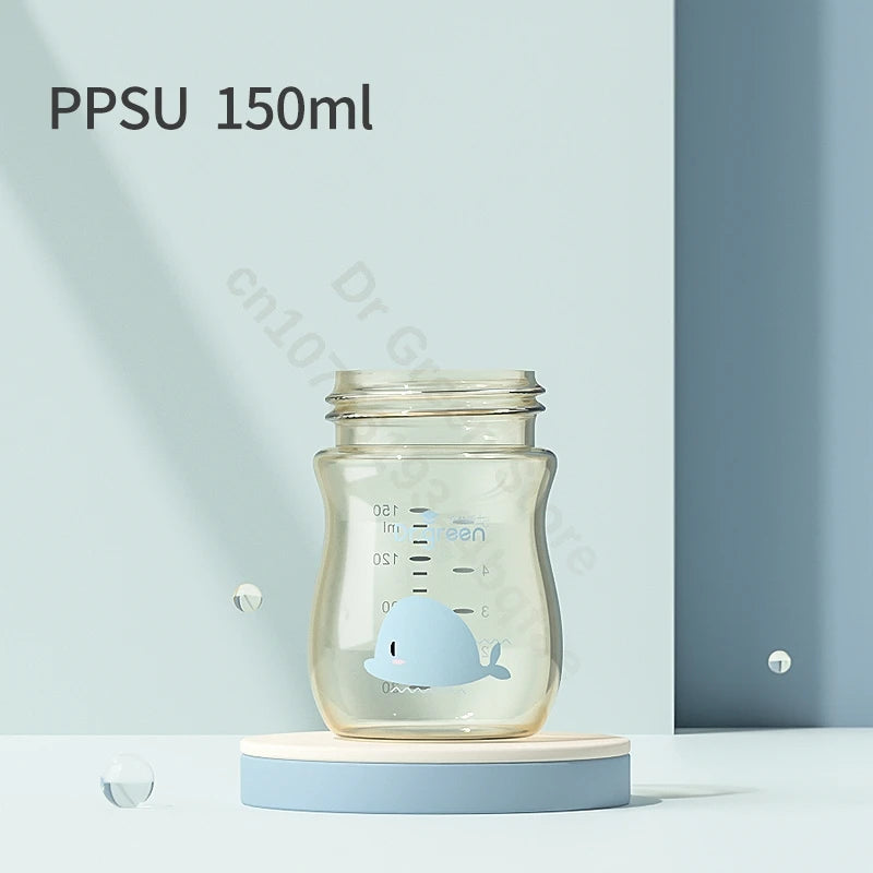 Dr.Green  Wide Mouth Baby Bottle body Inverted Bottle Body Glass/PPSU material 150mL/240mL/300mL High temperature resistant