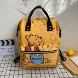 Disney New Mommy Bag Fashion Cartoon Print Large Capacity Mommy Bag Mother and Baby Bag Waterproof Bottle Diaper Backpack