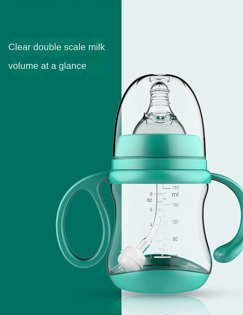 Anti-Choke Baby Bottle With Grip Wide-Caliber Feeding Bottles fpr Newborn Dring Cup Dual Use Infant Milk Water Drinking Bottle