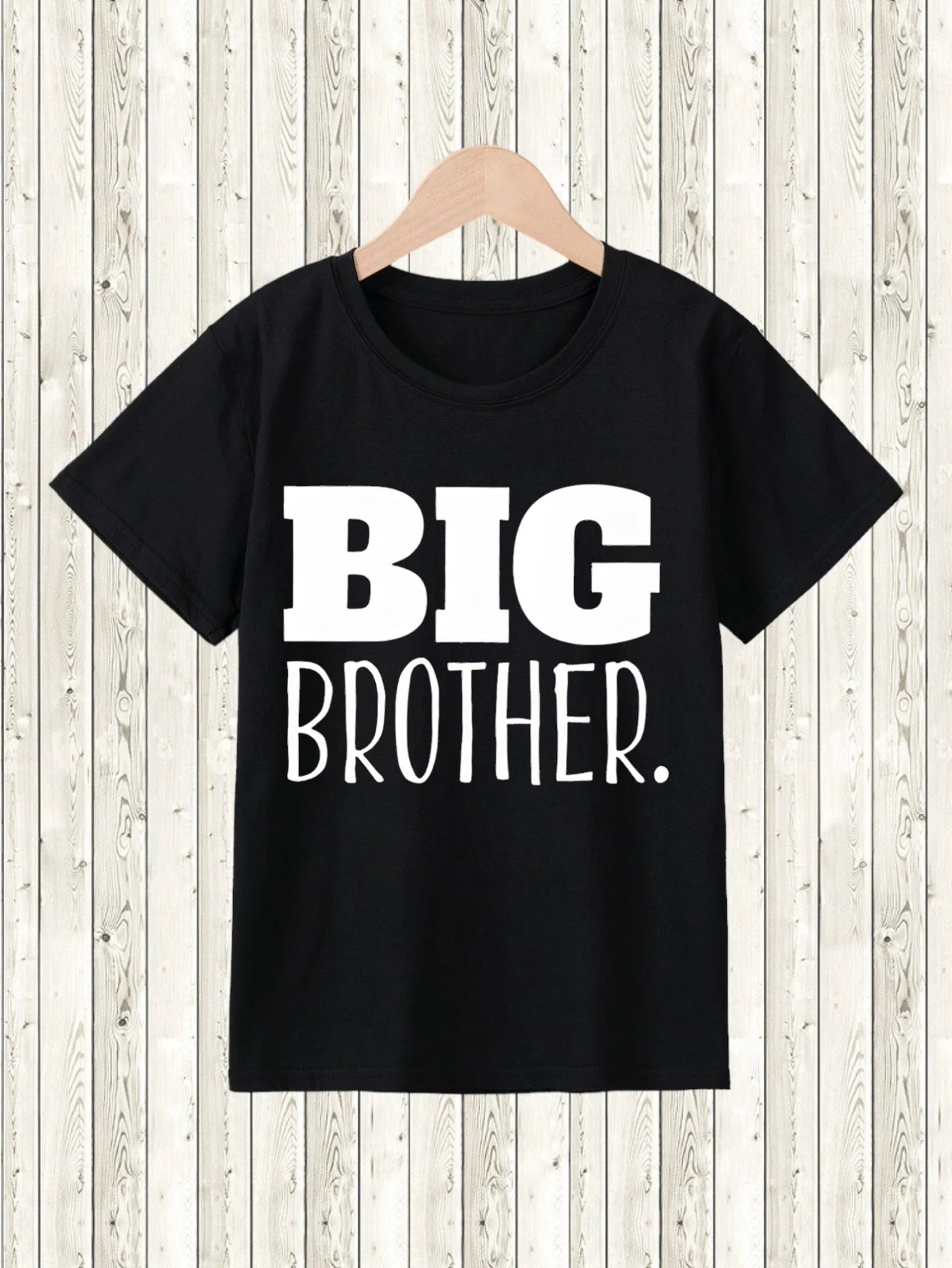 BIG BROTHER Letter  Print  T-Shirts  For Boys - Cool , Lightweight And Comfy Summer Clothes2024 new kids Breathab lStreetwear e