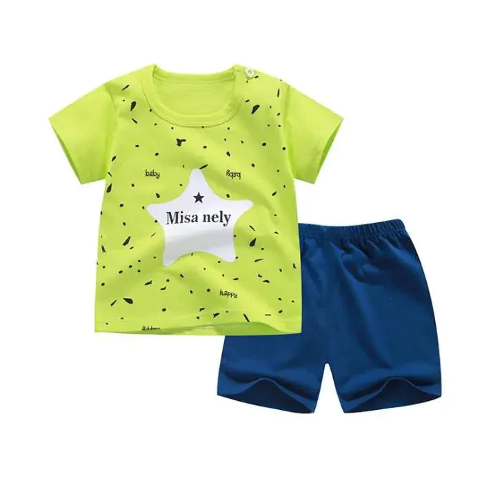 Summer Baby Clothes Set Casual Baby Boy Clothing Set Kids Short Sleeve Sports Set Tshirt Shorts Infant Baby Girl Clothes suits