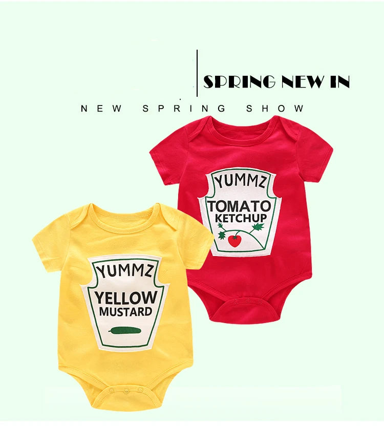 New Summer Baby Boys Girls Clothes Baby Bodysuit Short Sleeved Letter Baby Bodysuits One Pieces Cute Babies Twins Clothes #Y