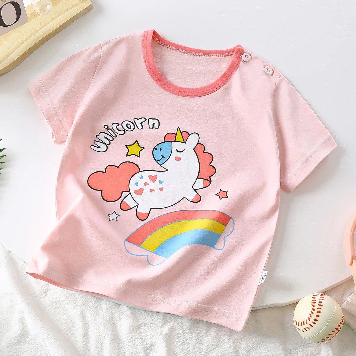 1-6T summer children kids boys and girls cartoon cotton short sleeve T shirt