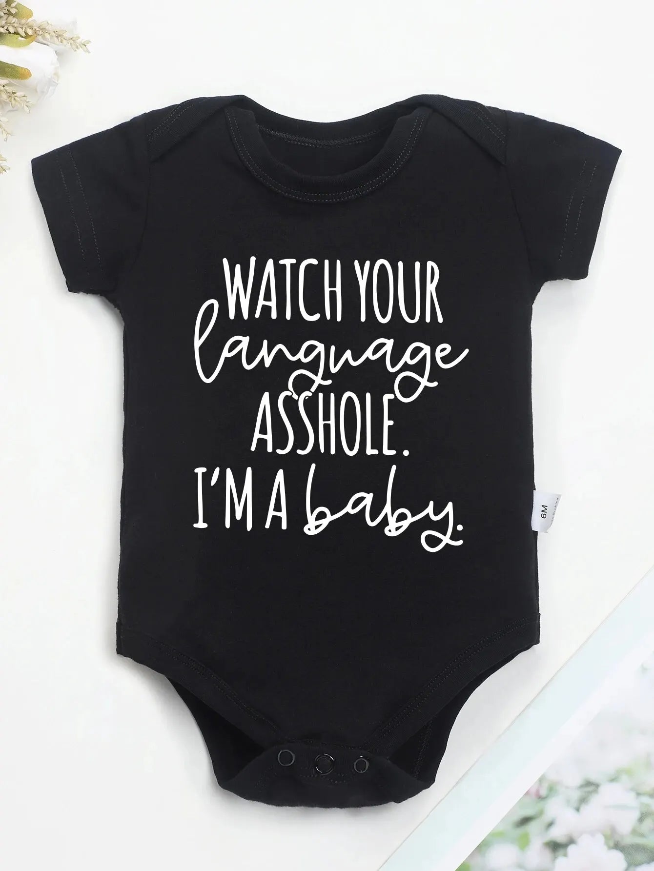 Funny Creative Newborn Girl Boy Clothes Watch Your Language Printed Cotton Infant Onesie Trend New Toddler Jumpsuit Short Sleeve