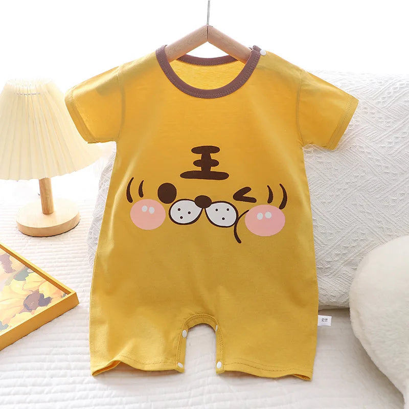 2024 Infant Toddler Crawling Clothes Cotton Summer Boys Girls Thin Male Baby Female Short-sleeved Romper suit Children's Onesie