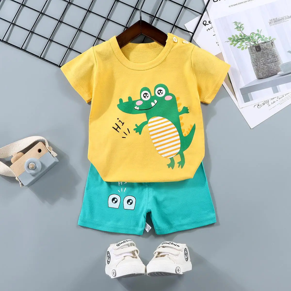 Baby Sets Children Set Girls Boy Shorts Clothes Cartoon Print Outfits For Kids Child Toddler T-shirt +pants Boys Clothes New