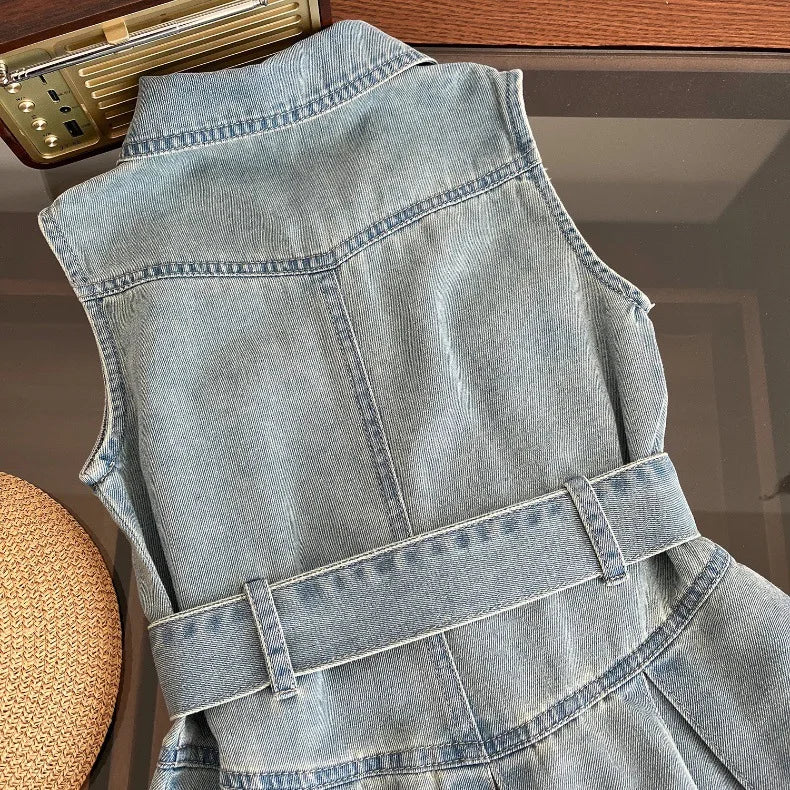 Children Girls Fashion Sleeveless Denim Dress 2024 Summer Cool Baby Girls Casual Vest Dresses