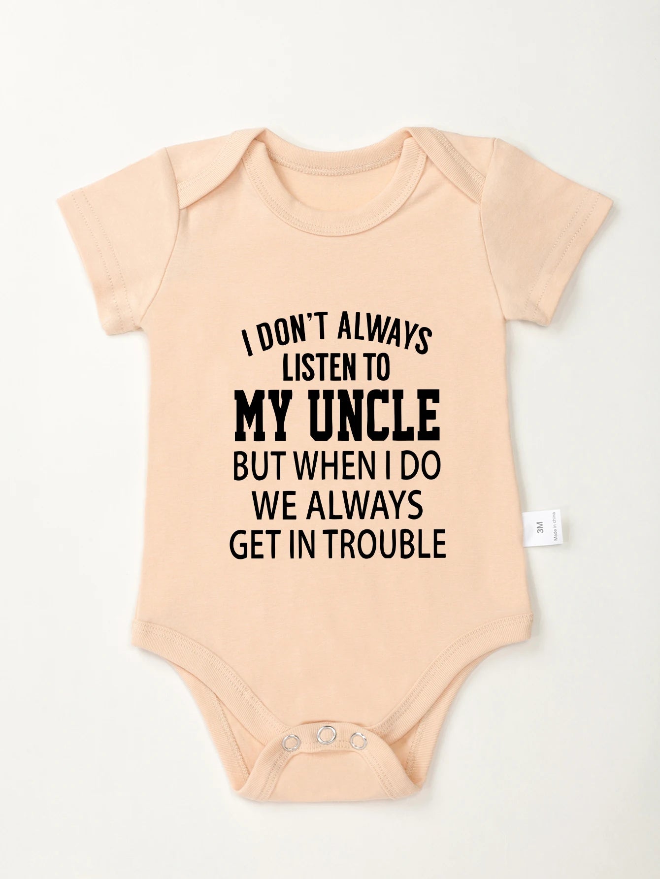 I Don't Always Listen To My Uncle Print Boy Girl Trendy Harajuku Rompers Baby Bodysuit Toddler Jumpsuit Clothes Newborn Infant