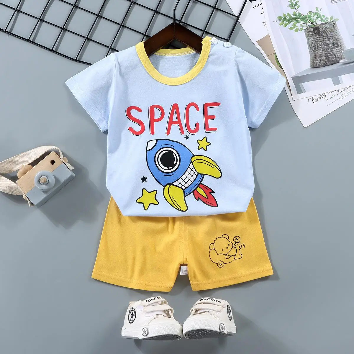 Baby Sets Children Set Girls Boy Shorts Clothes Cartoon Print Outfits For Kids Child Toddler T-shirt +pants Boys Clothes New