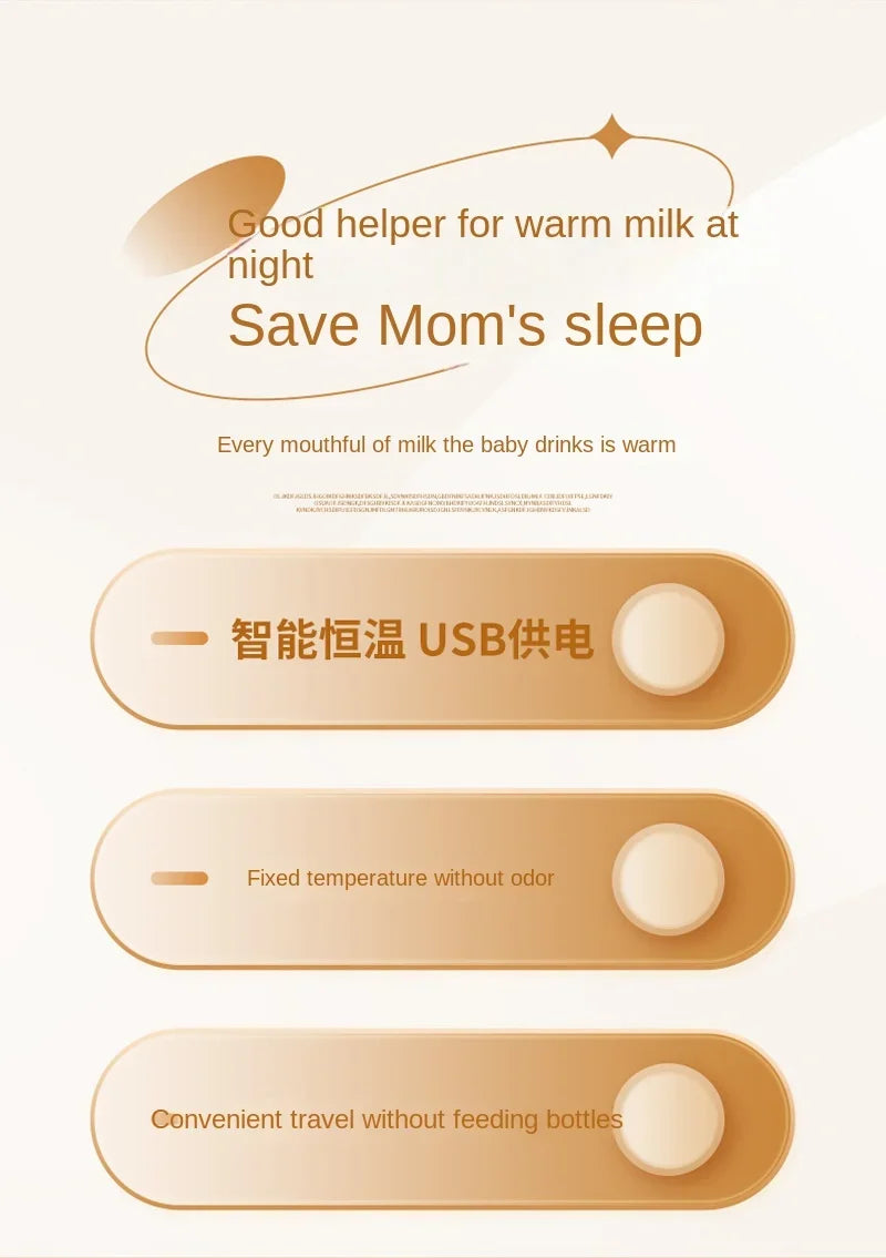 USB Baby Milk Bottle Thermal Bag Universal Digital Display Nursing Bottle Heater Portable Baby Milk Heat Keeper for Traveling