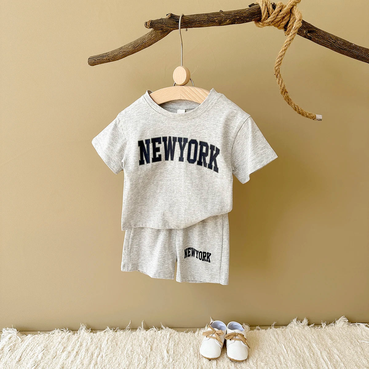 2024 New Summer Baby Boys Clothes Casual Letter Printed Short Sleeved T-shirt+shorts Girls Sports Set 2Pcs Infant Outfit Set