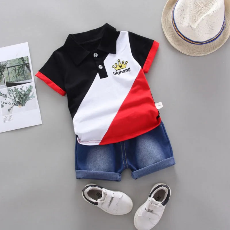 Summer Cool Pattern Children Kid's Sport Suit Baby Little Boy's Clothing Set Toddler Boys Formal Clothes Sets For 0.3-4Y