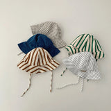 Double Sided Baby Bucket Hat Solid Color Striped Plaid Fisherman Cap for Infant Panama Bonnet Summer Kids Sun Visor Hats