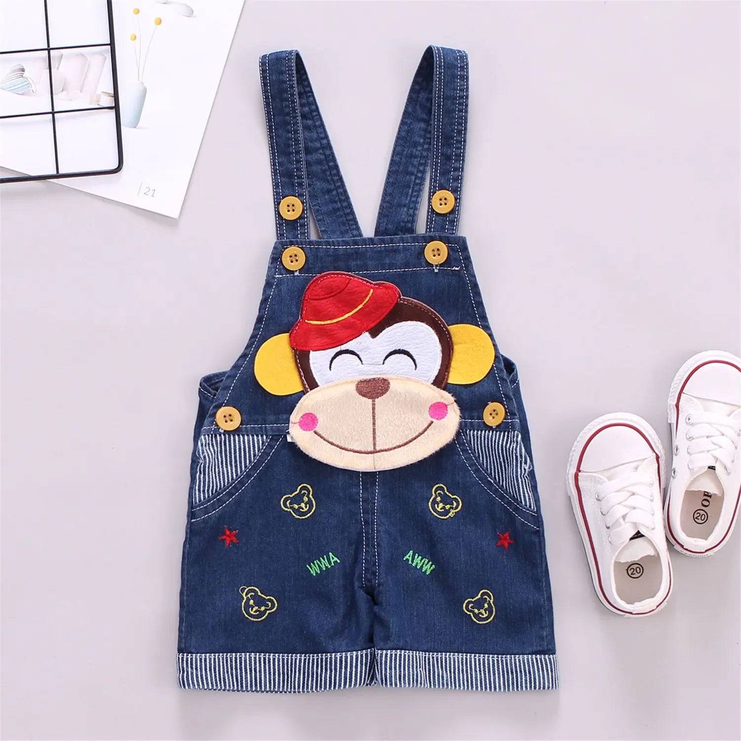 Baby jeans, ages 0-2, jumpsuit, shoulder strap, jumpsuit shorts, denim shorts, suspender pants, shoulder strap shorts