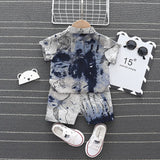 Cute Cotton Baby boys Short-Sleeves Shirt Clothes Suits Summer fashion kids boy Clothing Sets handsome