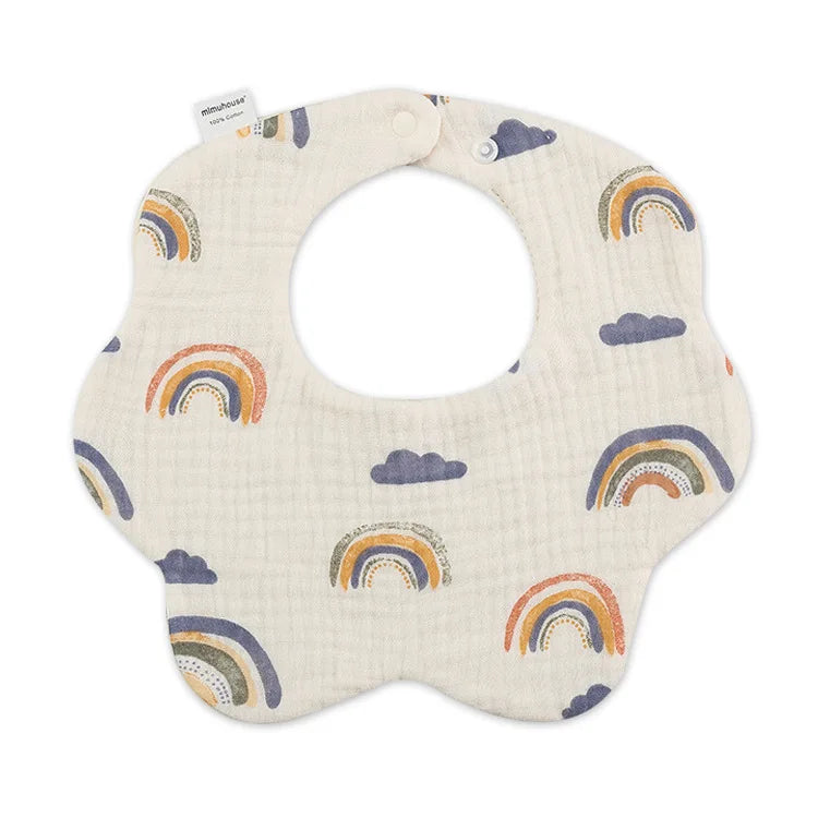 Baby Bibs Cotton Newborn Waterproof Burp Cloths Adjustable Infant Girls and Boys Cute Cartoon Print Bib Baby Feeding Accessories